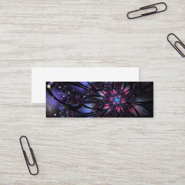 Abstraktes Fraktal Blume Design. Mini Visitenkarte (Vorderseite/Rückseite Beispiel)