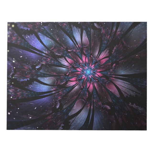 Abstraktes Fraktal Blume Design. Notizblock (Vorderseite)