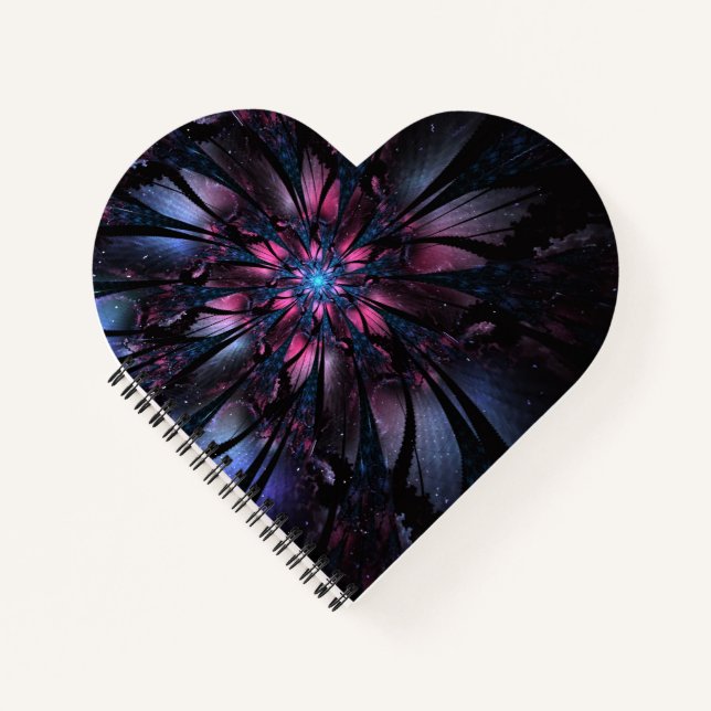 Abstraktes Fraktal Blume Design. Notizbuch (Vorderseite)