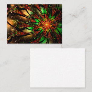 Abstraktes Fraktal Blume Design. Platzkarte