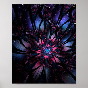 Abstraktes Fraktal Blume Design. Poster