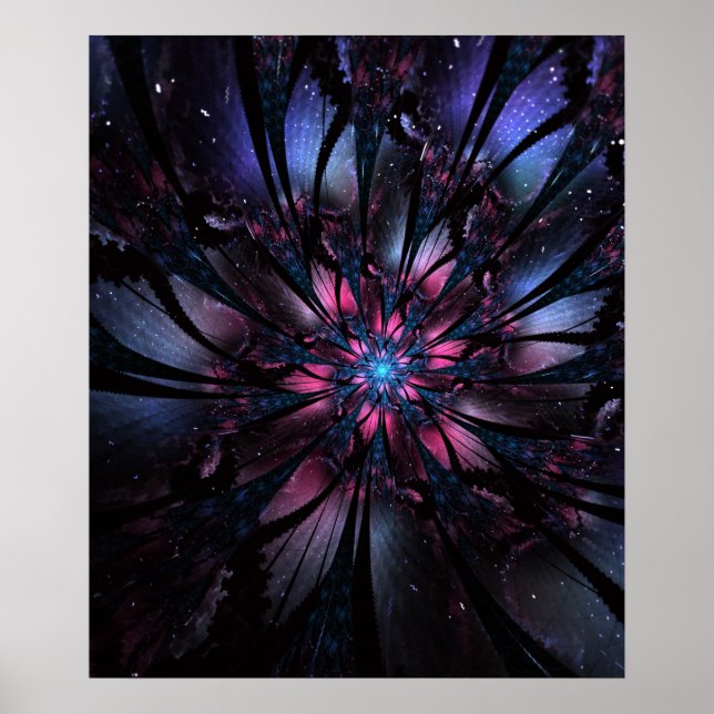 Abstraktes Fraktal Blume Design. Poster (Vorne)