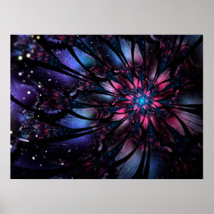 Abstraktes Fraktal Blume Design. Poster