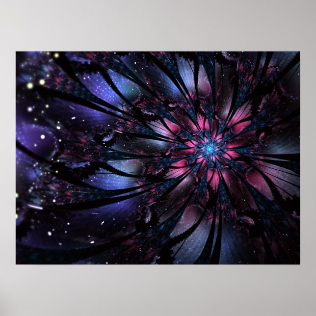 Abstraktes Fraktal Blume Design. Poster (Vorne)