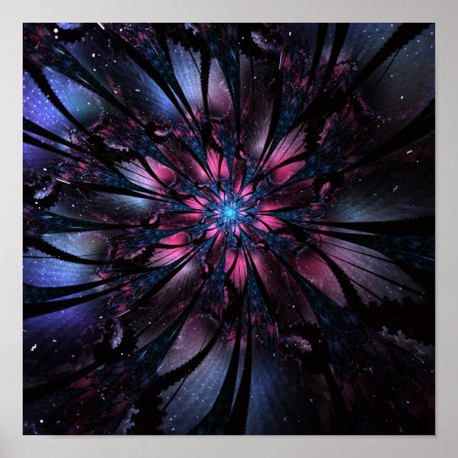 Abstraktes Fraktal Blume Design. Poster (Vorne)
