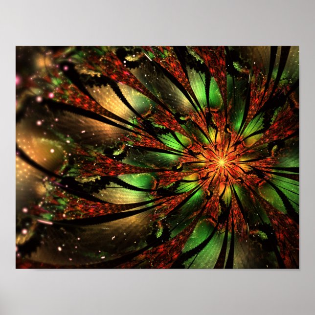 Abstraktes Fraktal Blume Design. Poster (Vorne)