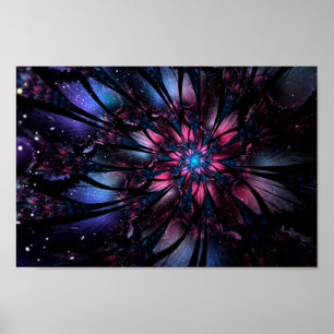 Abstraktes Fraktal Blume Design. Poster