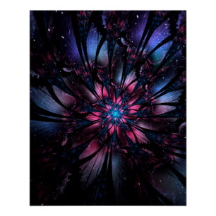 Abstraktes Fraktal Blume Design. Poster