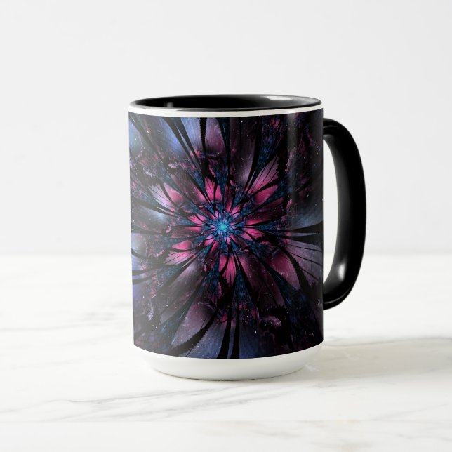 Abstraktes Fraktal Blume Design. Tasse (VorderseiteRechts)