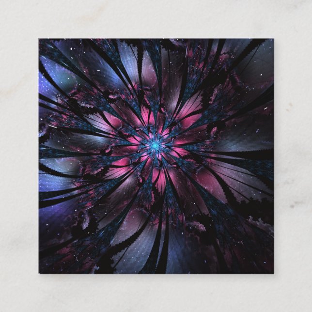 Abstraktes Fraktal Blume Design. Telefonnummerkarte (Vorderseite)