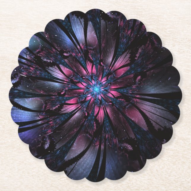 Abstraktes Fraktal Blume Design. Untersetzer (Vorderseite)