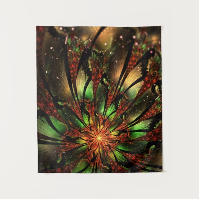 Abstraktes Fraktal Blume Design. Wandteppich (Vorderseite)