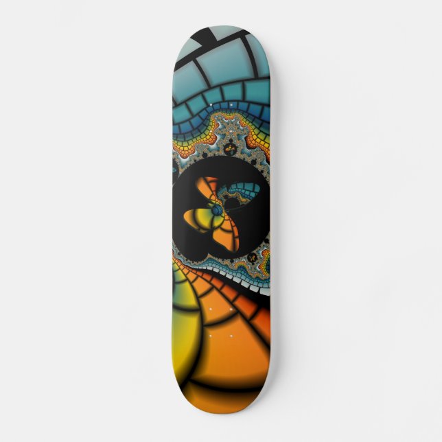 abstraktes Fraktal Butterfly Cacoon Skateboard (Vorderseite)