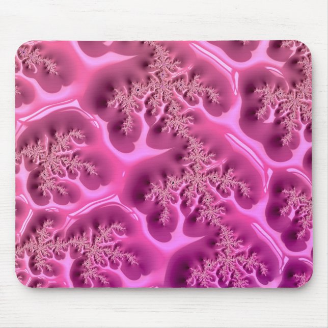 Abstraktes Fraktal Design ~ Pink Waffle ~ Mauspad (Vorne)