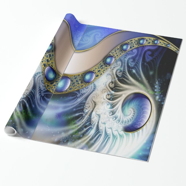 Abstraktes Fraktal Fantasie Geschenkpapier (Ungerollt)