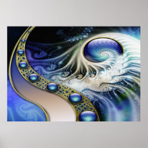 Abstraktes Fraktal Fantasie Poster