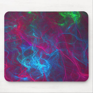 Abstraktes Fraktal Flammen Rosa Lila Blau Grün Mousepad