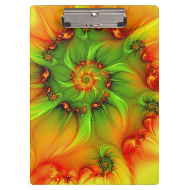 Abstraktes Fraktal im Sommer grün Klemmbrett (Vorderseite)