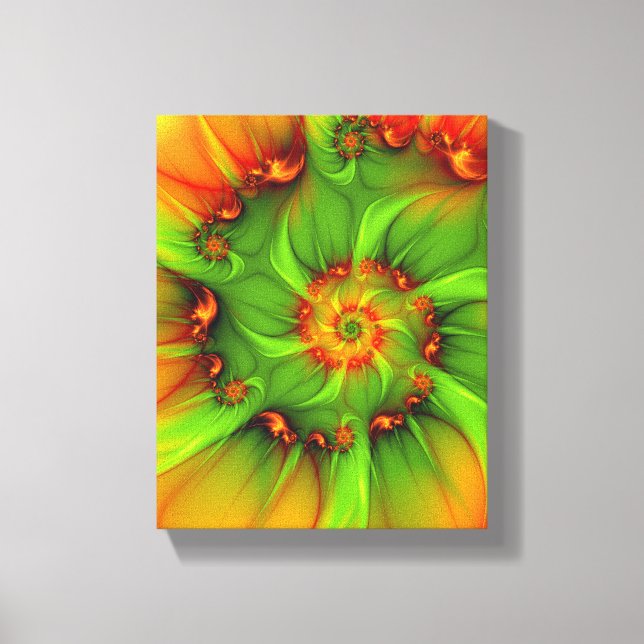 Abstraktes Fraktal im Sommer grün Leinwanddruck (Vorderseite)