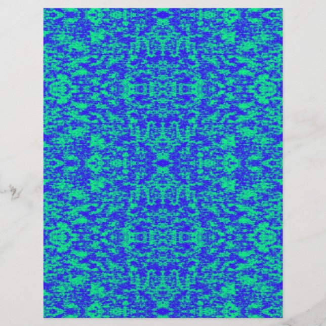 Abstraktes Fraktal in Blau und Grün (Vorderseite)
