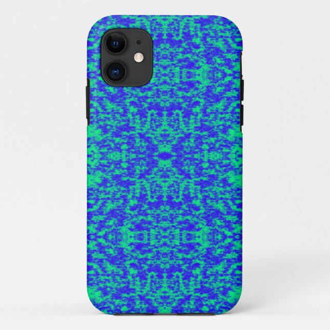 Abstraktes Fraktal in Blau und Grün Case-Mate iPhone Hülle (Rückseite)