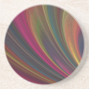 Abstraktes Fraktal Rainbow Swirl Sandstone Unterse Getränkeuntersetzer