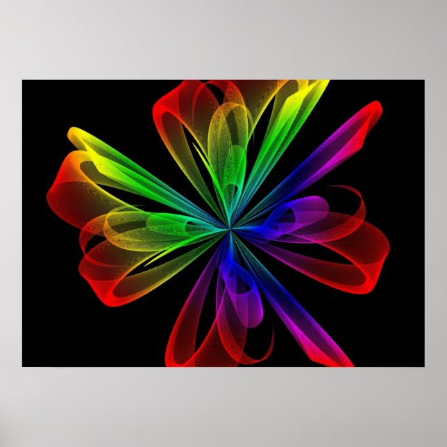 Abstraktes Fraktal-Wave-Design Poster (Vorne)