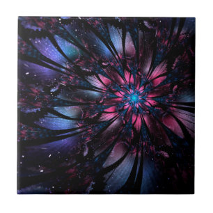Abstraktes fraktales Blumendesign.  Fliese