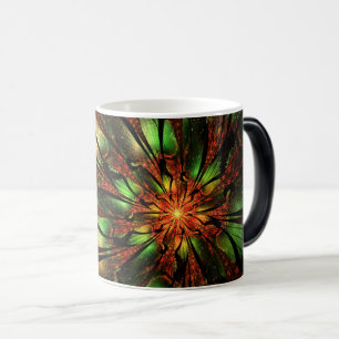 Abstraktes fraktales Blumendesign. Verwandlungstasse