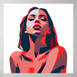 Abstraktes Frauenportrait Modernes Kunstdesign Poster