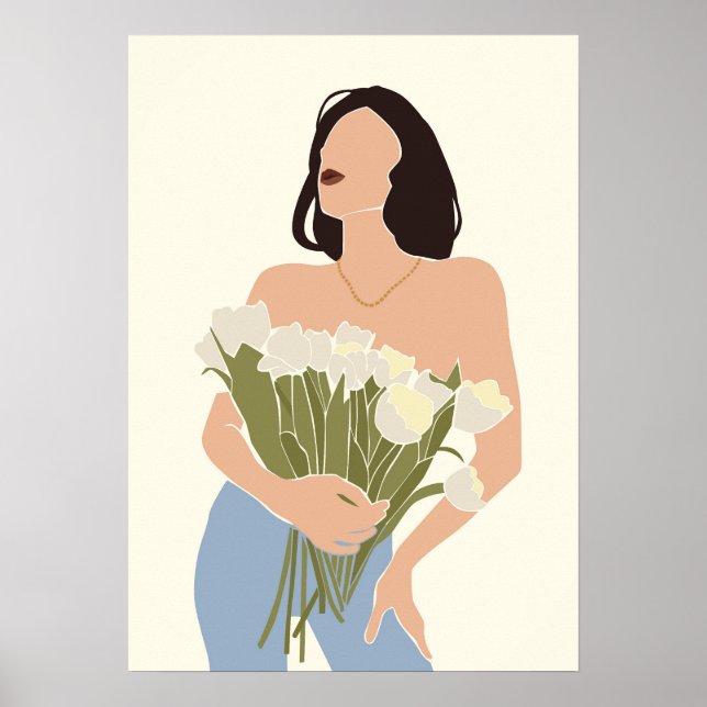 Abstraktes Frauenportrait Poster (Vorne)