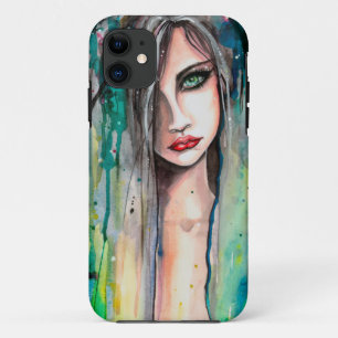 Abstraktes Frauenporträt in Wasserfarben-Fantasy-K iPhone 11 Hülle