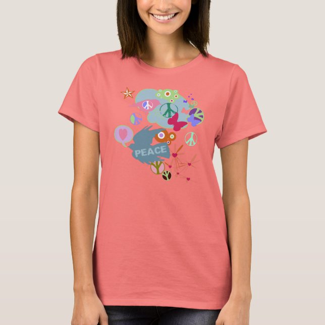 Abstraktes Friedensbekämpfungsdesign T-Shirt (Vorderseite)
