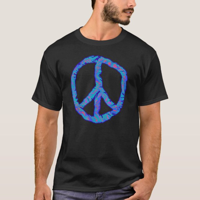 Abstraktes Friedenszeichen gefüllt mit Farben 3 Fa T-Shirt (Vorderseite)