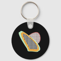 Abstraktes Frucht Papaya Dragonfruit Muster Keycha