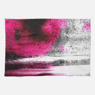 Abstraktes Fuchsia, Grau und Schwarzes Gran Foto K Küchentuch