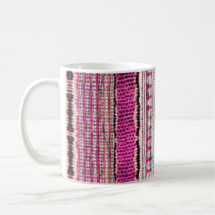 abstraktes fuchsienfarbenes ethnisches Grenzmuster Kaffeetasse