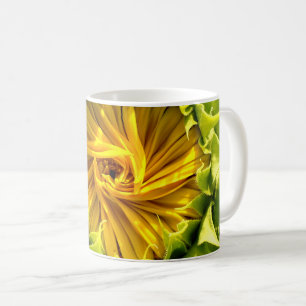Abstraktes funky Retro Sonnenblume, ängstliche Geo Kaffeetasse