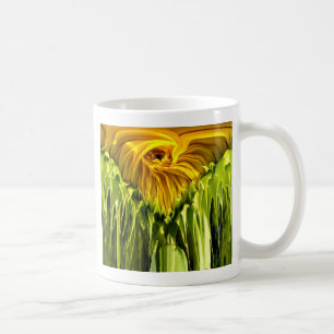 Abstraktes funky Retro Sonnenblume, ängstliche Geo Kaffeetasse