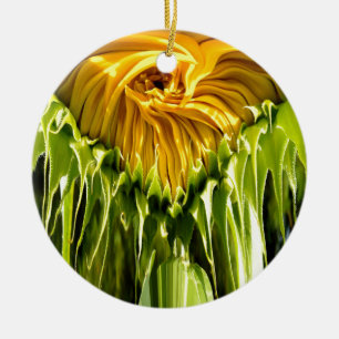 Abstraktes funky Retro Sonnenblume, ängstliche Geo Keramik Ornament