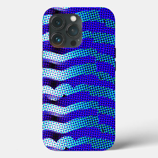 Abstraktes Funky Wave Muster farbenfroh blau grün Case-Mate iPhone Hülle (Rückseite)