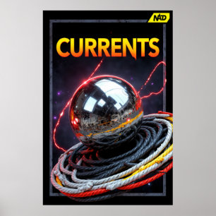 Abstraktes futuristisches Bild einer metallischen Poster