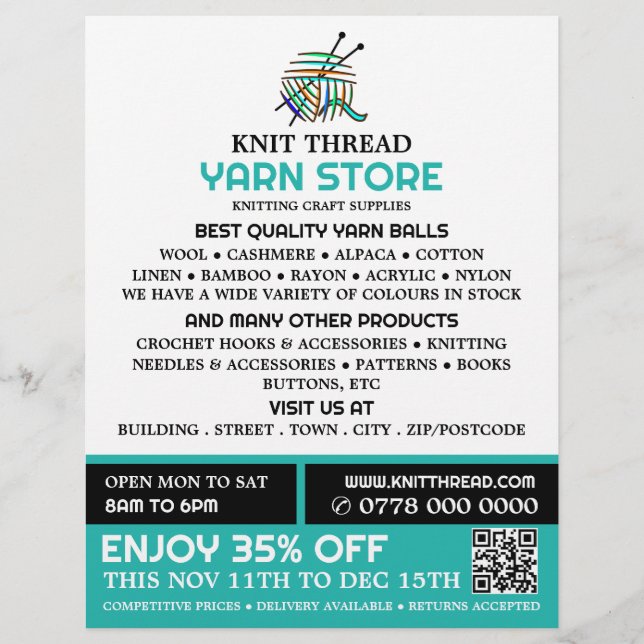 Abstraktes Garn, Knitterladen, Garnspeicher Flyer (Vorne)