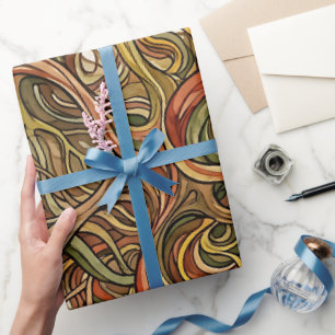 Abstraktes Gehirn Neuron Erde Ton Geschenkpapier