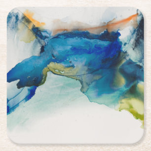 Abstraktes Gelände - Blau Rechteckiger Pappuntersetzer