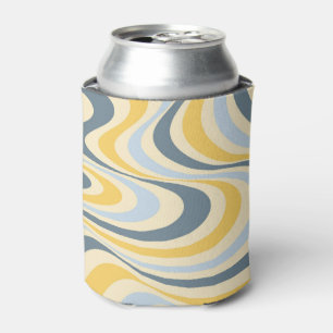 Abstraktes, gelb-blaues Swirl-Design Dosenkühler