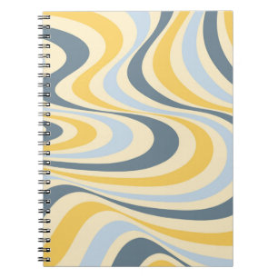Abstraktes, gelb-blaues Swirl-Design Notizblock