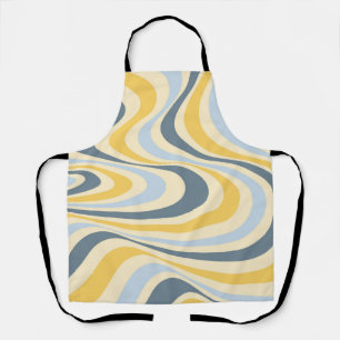 Abstraktes, gelb-blaues Swirl-Design Schürze