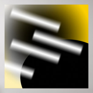 Abstraktes Gelb mit Lichtstrahlen AP0005 Poster