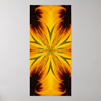 Abstraktes Gelb und Braun Kaleidoskop Kunst